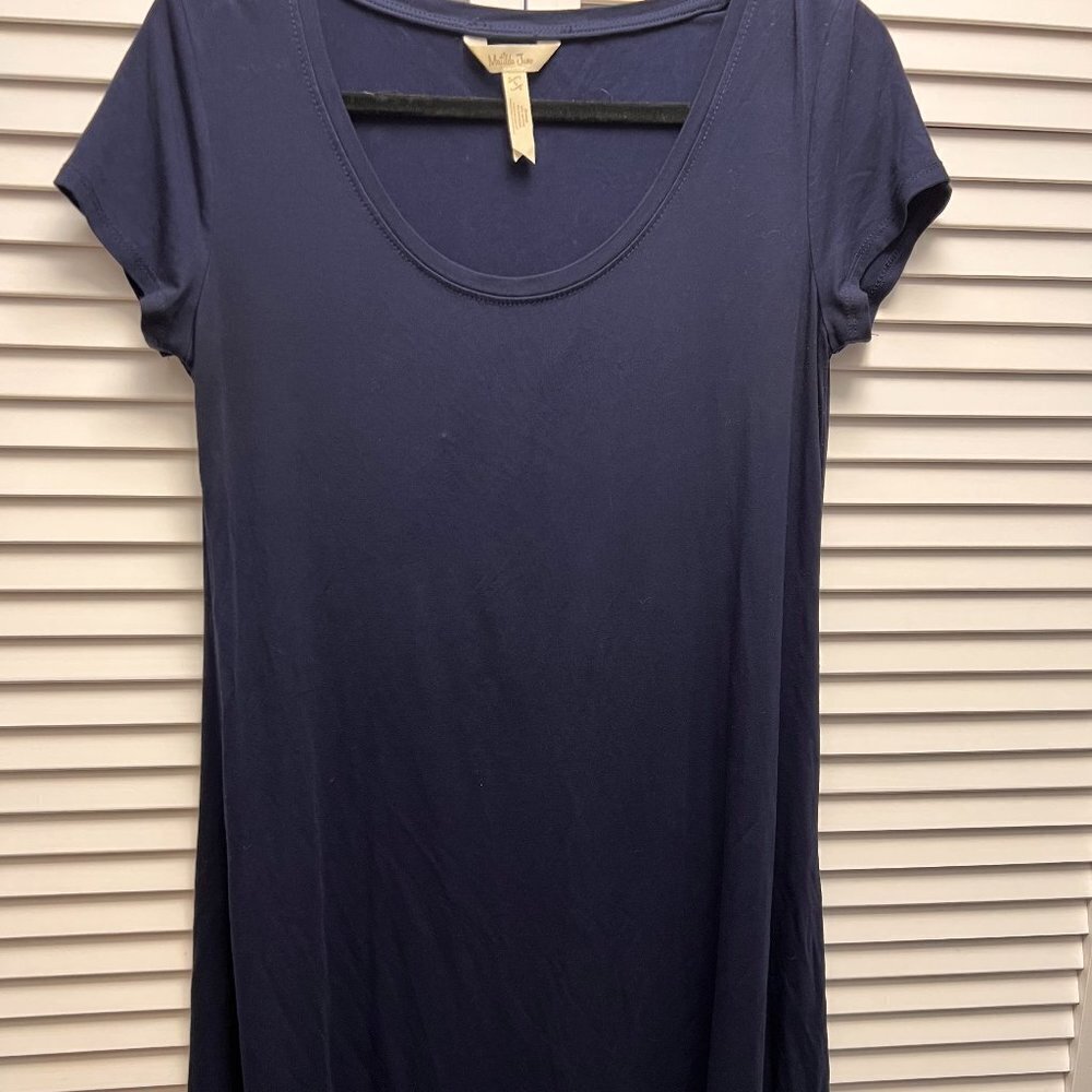 MATILDA JANE Navy Capped Sleeve Jersey Dress Size Small